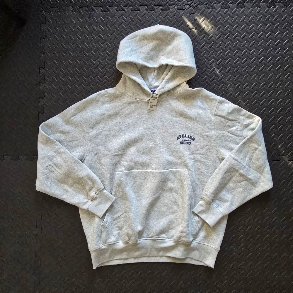 Men's Jack & Jones Light Gray Atelier Studio Hoodie XL - Picture 5 of 8